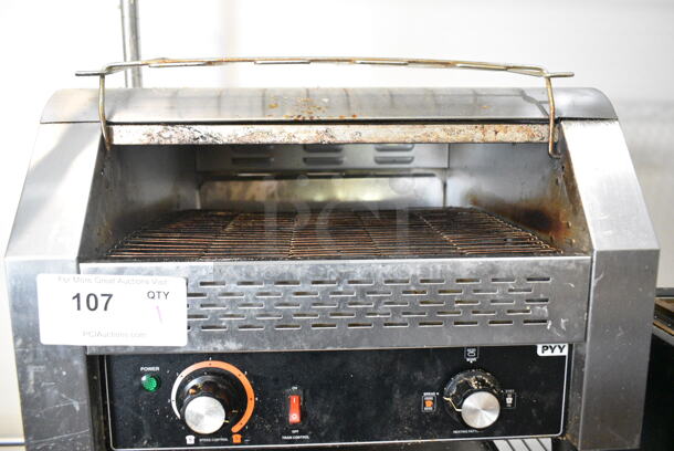 PYY PYYDSLTT450SSUS Stainless Steel Commercial Countertop Conveyor Toaster Oven. 110 Volts, 1 Phase. This Unit Was In Working Condition When the Restaurant Closed. (secondary dining room) - Image 5 of 6