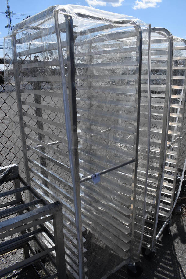 Metal Commercial Pan Transport Rack w/ Clear Cover on Commercial Casters. 18.5x26x69.5 - Image 3 of 3