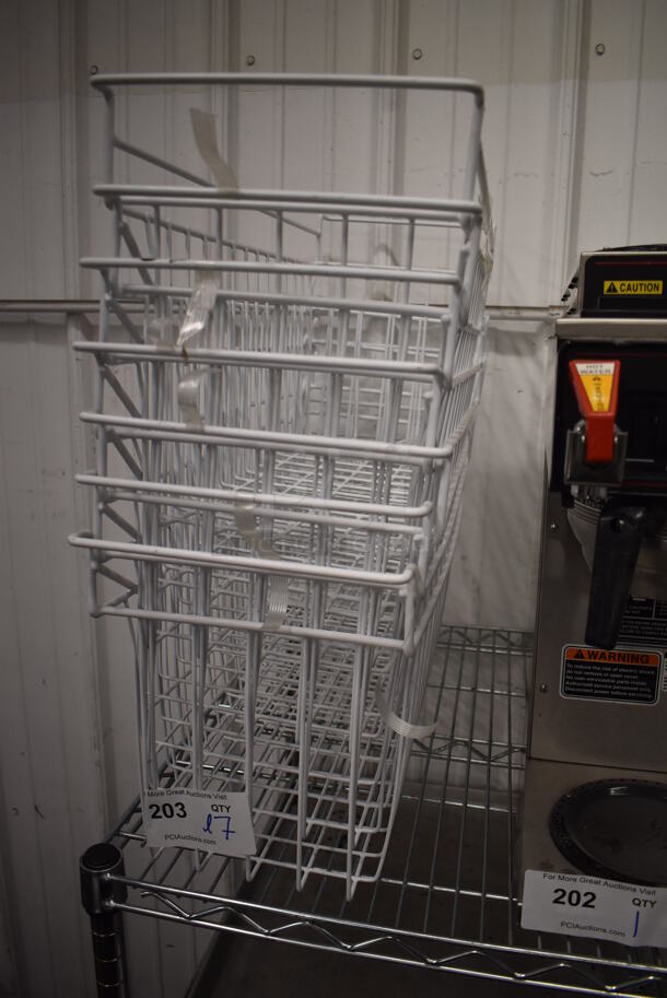ALL ONE MONEY! White Poly Coated Wire Baskets. 9x24x11 - Image 2 of 3