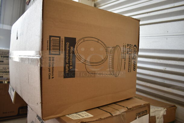 PALLET LOT of 20 BRAND NEW Boxes Including 966UPWIDEKFT OneUp by Choice Kraft 2-Ply Wide Interfold 6 1/2" x 8 1/2" Dispenser Napkin - 6000/Case, 128HD16COMBO ChoiceHD 16 oz. Microwavable Translucent Plastic Deli Container and Lid Combo Pack - 240/Case, 760FFLRGSQWH Choice 7.5 oz. Large White Paper Scoop / Tray - 1000/Case, 2 Box 612FHL1230 Choice Foil Steam Table Pan Lid - Half Size - 100/Case, 346WKFSNSPM2 Choice White Medium Weight Wrapped Plastic Cutlery Pack with Napkin and Salt / Pepper Packets - 250/Case, 85HT3R Containers, 2 Box 500CC16 Choice Plastic Cold Cup, 128HD32COMBO ChoiceHD 32oz. Container and Lid. 20 Times Your Bid! - Image 8 of 9