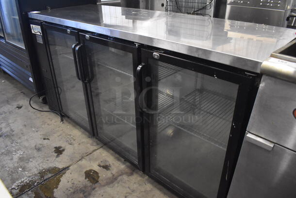 Avantco 178UBB2472G Stainless Steel Commercial 3 Door Back Bar Cooler Merchandiser. 115 Volts, 1 Phase. 73x24.5x36.5. Tested and Powers On But Does Not Get Cold - Image 2 of 6