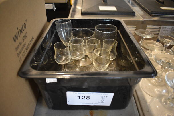 ALL ONE MONEY! Lot of Various Glasses in Black Poly 1/2 Size Drop In Bin!