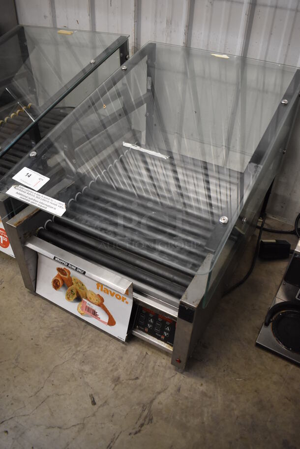 2017 Star 458TBDE Stainless Steel Commercial Countertop Hot Dog Roller w/ Sneeze Guard and Bun Drawer. 120 Volts, 1 Phase. 25x35x26. Tested and Working! - Image 2 of 10