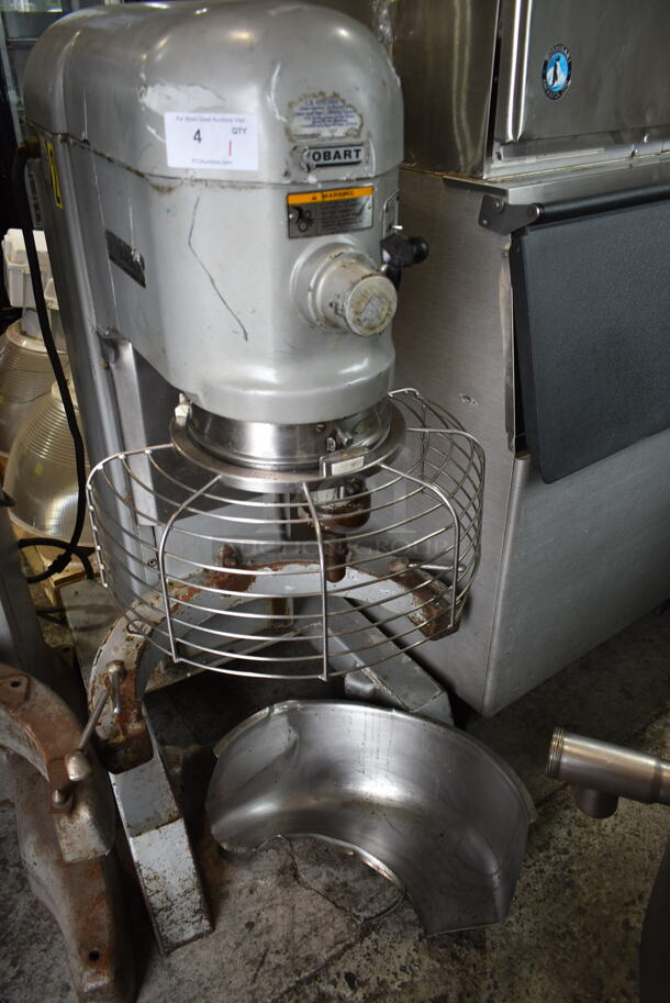 Hobart L-800C Metal Commercial Floor Style 80 Quart Planetary Dough Mixer w/ Bowl Guard. 480 Volts, 3 Phase.  