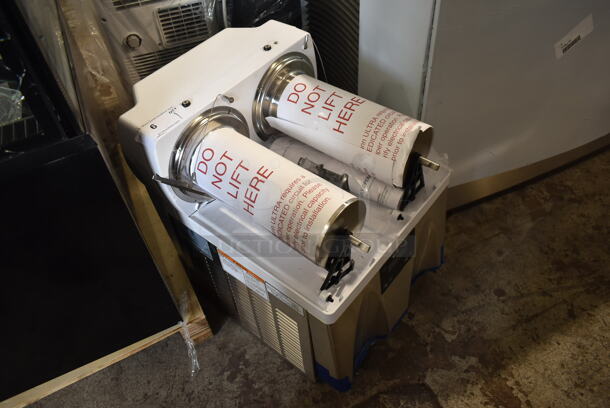 BRAND NEW SCRATCH AND DENT! 2023 Bunn Ultra NX White and Stainless Steel Commercial Countertop Double 3 Gallon Slushy Machine Base. 120 Volts, 1 Phase. Tested and Working! - Image 3 of 6