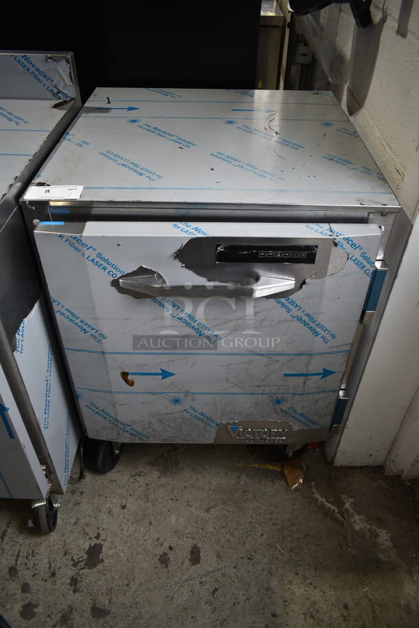 LIKE NEW! Victory VUF27HC Stainless Steel Commercial Single Door Undercounter Freezer on Commercial Casters. 115 Volts, 1 Phase. Tested and Working!