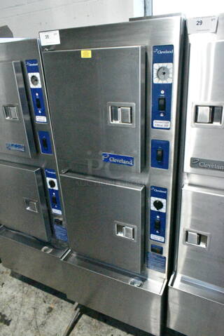 Cleveland 24CGA10 SteamCraft Ultra 10 Stainless Steel Commercial Natural Gas Powered 2 Deck Steam Cabinet. 125,000 BTU. 