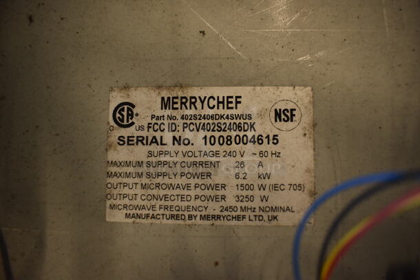 2010 Merrychef 402 Stainless Steel Commercial Countertop Electric Powered Rapid Cook Oven. 208/240 Volts, 1 Phase. 23x27x23 - Image 7 of 9