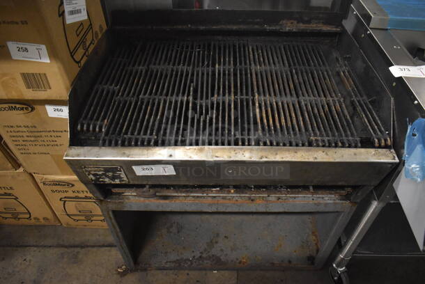 Rankin Delux 3223 Stainless Steel Commercial Natural Gas Powered Charbroiler Grill w/ Under Shelf. 32x24x35