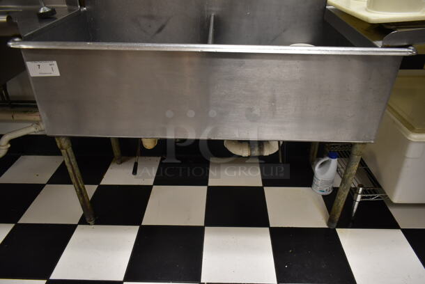 Eagle Stainless Steel Commercial 2 Bay Sink w/ Faucet and Handles. BUYER MUST REMOVE. (kitchen) - Image 2 of 7