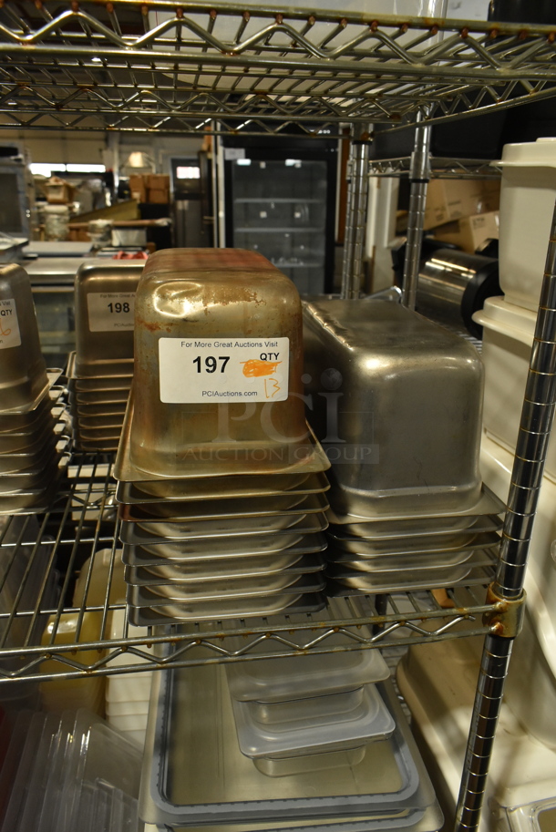13 Stainless Steel 1/3 Size Drop In Bins. 1/3x6. 13 Times Your Bid!