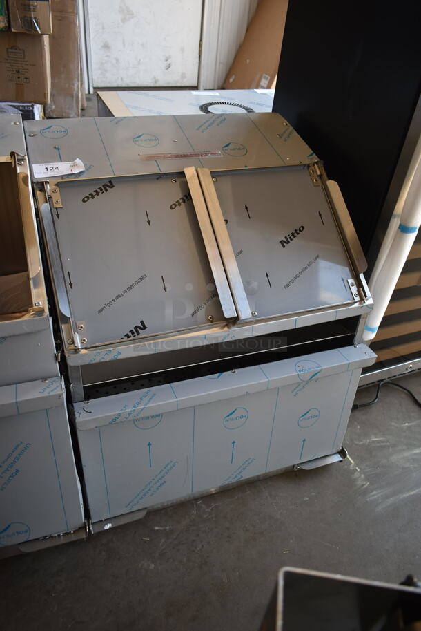 BRAND NEW SCRATCH AND DENT! ServIt 423TCW26 Stainless Steel Commercial 26 Gallon First-In First-Out Chip Warmer / Merchandiser. 120 Volts, 1 Phase. Both Back Legs Missing. Cannot Test Due To Missing Power Switch - Image 2 of 5