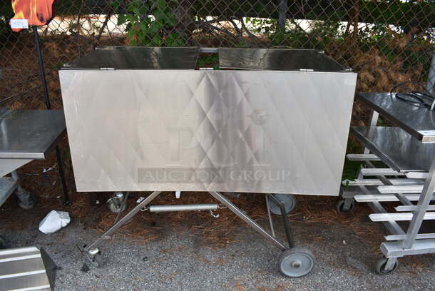 2 Items; Fold Up Cart and Stainless Steel Shelf. Includes 71x23x15. 2 Times Your Bid! - Image 7 of 9