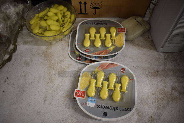 ALL ONE MONEY! Lot of Items on Tabletop Including Cleaner, Corn Cob Holders, Poly Food Baskets, Weber Fil Drip Pans and Poly Bins - Image 4 of 8