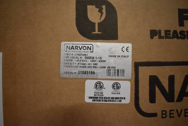 BRAND NEW IN BOX! Narvon Model OASIS 1-10 Metal Commercial Countertop Single Hopper Slushie Machine. Hopper Has 2.6 Gallon Capacity. 120 Volts, 1 Phase. 8x20x34. Tested and Working! - Image 8 of 8