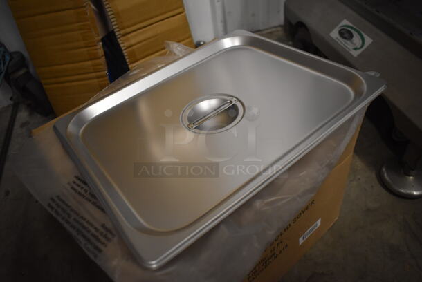12 BRAND NEW IN BOX! Winco SPSCH Stainless Steel 1/2 Size Drop In Bin Lids. 12 Times Your Bid! - Image 2 of 3