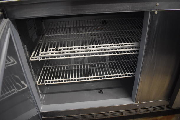 Beverage Air UCR60A Stainless Steel Commercial 2 Door Undercounter Cooler on Commercial Casters. 115 Volts, 1 Phase. 60x30x36. Tested and Working! - Image 4 of 5