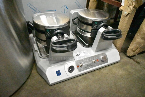 BRAND NEW SCRATCH AND DENT! 2022 Waring WW300BX Stainless Steel Non-Stick Quad Belgian Waffle Iron / Maker. 208 Volts, 1 Phase.  - Image 4 of 7