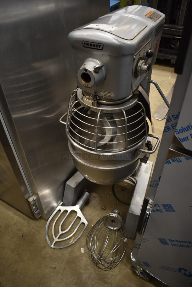 Hobart D300 Metal Commercial Floor Style 30 Quart Planetary Dough Mixer w/ Stainless Steel Mixing Bowl, Bowl Guard, Dough Hook, Paddle and Whisk Attachments. 115 Volts, 1 Phase. Tested and Working! - Image 2 of 10