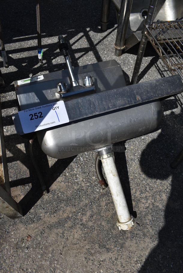 Stainless Steel Commercial Single Bay Wall Mount Sink w/ Faucet and Handles. 17x15.5x20 - Image 2 of 6