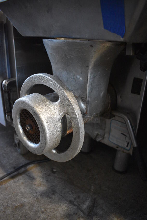 Metal Commercial Countertop Meat Grinder w/ Tray. 115 Volts, 1 Phase. 16.5x30.5x20. Tested and Working! - Image 3 of 5