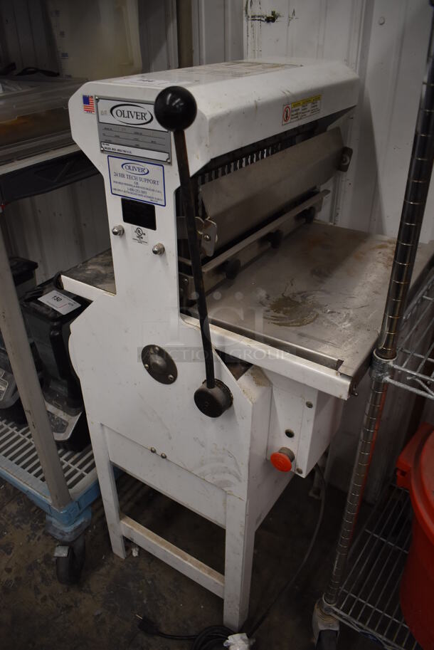 Oliver 777-NT Metal Commercial Floor Style Bread Loaf Slicer. 115 Volts, 1 Phase. 25x24x47. Tested and Working! - Image 1 of 7