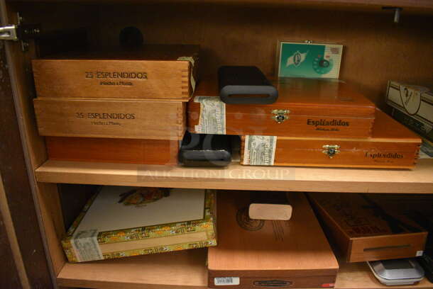 Wooden 4 Door Cigar Humidor w/ Contents. Comes w/ Key! - Image 6 of 12