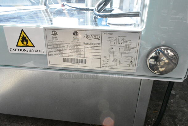 Avantco 360BCDI28W Metal Countertop Bakery Display Case Merchandiser. 110-120 Volts, 1 Phase. Tested and Working! - Image 2 of 7