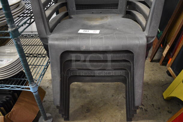 5 Gray Poly Patio Chairs w/ Arm Rests. 22x22x35. 5 Times Your Bid! - Image 5 of 5