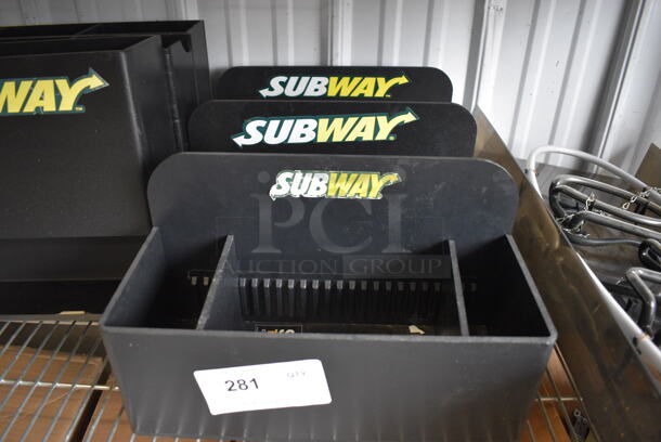 ALL ONE MONEY! Lot of 6 Black Poly Multi Compartment Bins! Includes 14x6x8 - Image 2 of 3