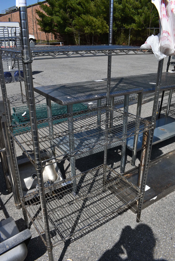 Chrome Finish 5 Tier Metro Style Shelving Unit. BUYER MUST DISMANTLE. PCI CANNOT DISMANTLE FOR SHIPPING. PLEASE CONSIDER FREIGHT CHARGES. 30x18x75 - Image 3 of 3