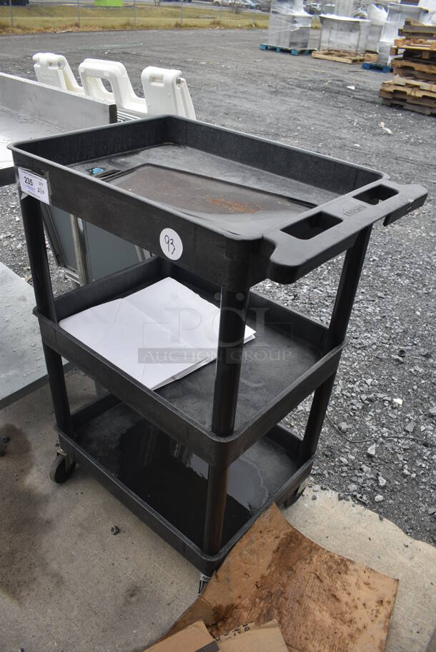 Black Poly 3 Tier Cart on Commercial Casters. 28x19x39 - Image 2 of 4