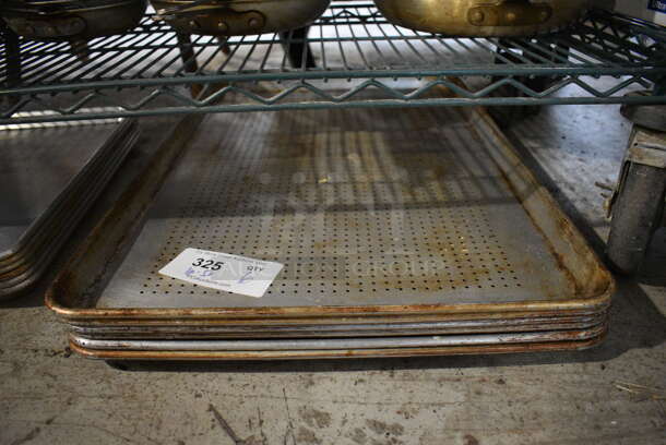 6 Metal Full Size Baking Pans; 1 Perforated. 18x26x1. 6 Times Your Bid!