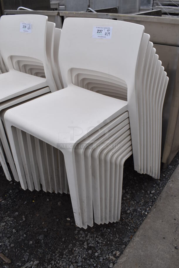 9 White Poly Dining Chairs. 17.5x18x31. 9 Times Your Bid! - Image 2 of 3