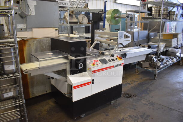 Arty Pac ARTY75H Metal Commercial Floor Style Fully Automated High Speed
Horizontal Flow Wrapper on Commercial Casters. 208-230 Volts, 1 Phase. 119x31x74 - Image 2 of 10