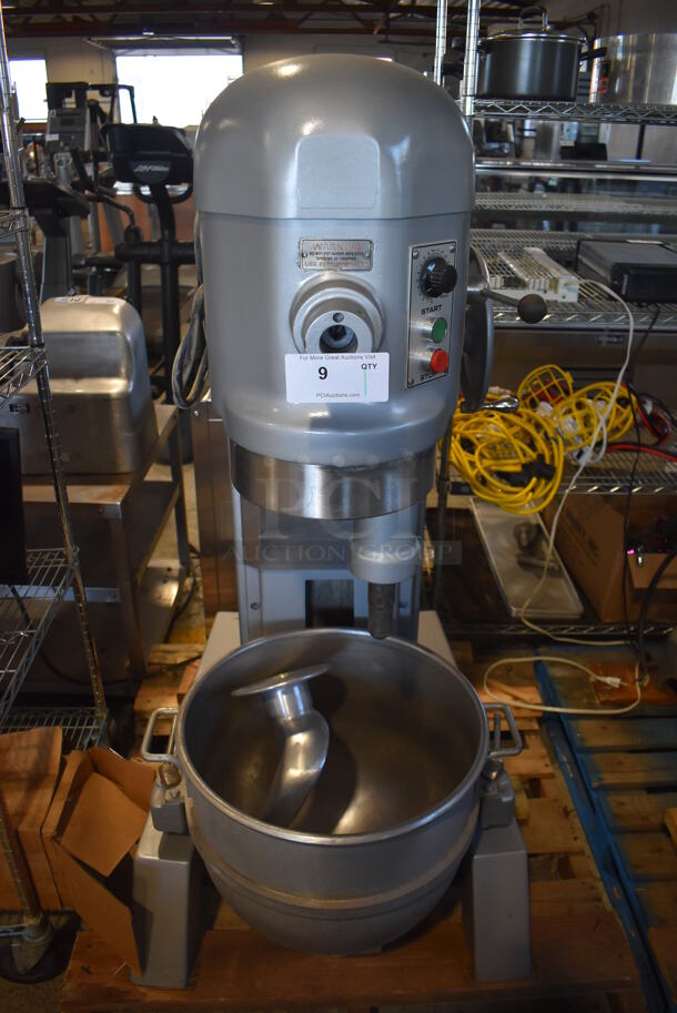 REFURBISHED! Hobart P 660 Metal Commercial Floor Style 60 Quart Planetary Dough Mixer w/ Stainless Steel Mixing Bowl and Dough Hook Attachment. 240 Volts, 1 Phase. Unit Has Been Professionally Refurbished! 28x40x56 - Image 3 of 10