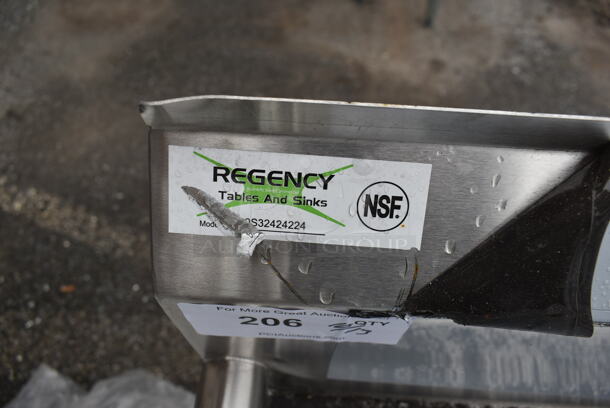 BRAND NEW SCRATCH AND DENT! Regency 600S32424224 Stainless Steel Commercial 3 Bay Sink w/ Dual Drain Boards and Legs. Bays 24x24. Drain Boards 26x22.5 - Image 2 of 6