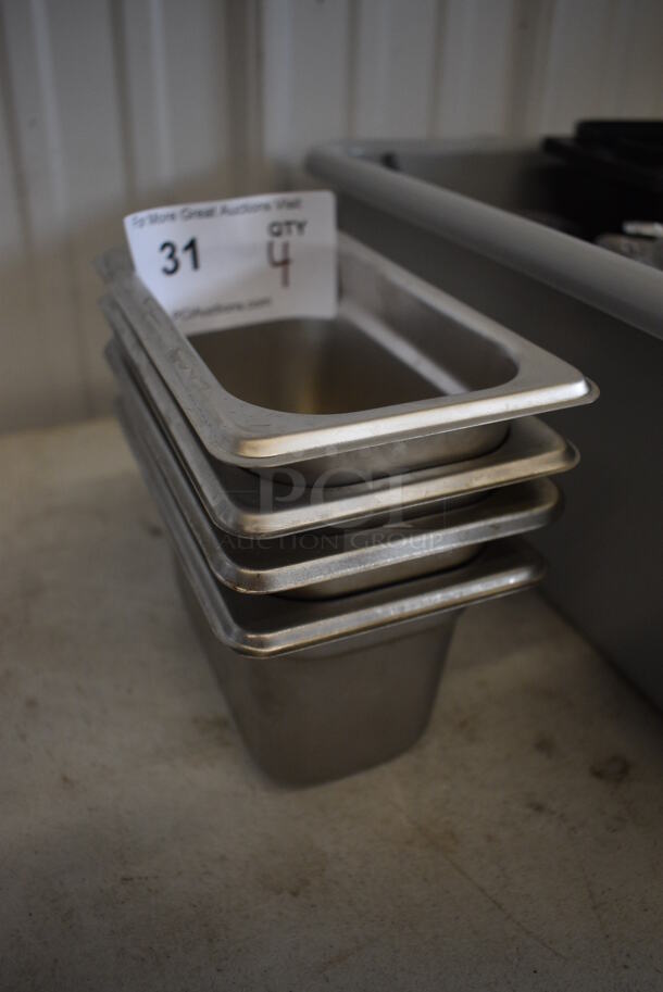 4 Stainless Steel 1/9 Size Drop In Bins. 1/9x4. 4 Times Your Bid! - Image 3 of 3