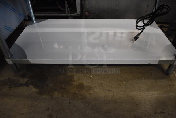 	BRAND NEW SCRATCH AND DENT! ServIt 423EST3WO Stainless Steel Commercial Electric Powered Three Pan Open Well Steam Table with Angled Sneeze Guard and Casters. 120 Volts, 1 Phase. - Image 8 of 10