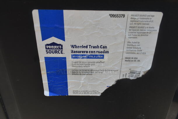 P[roject Source Black Poly Trash Can on Wheels - Image 6 of 6