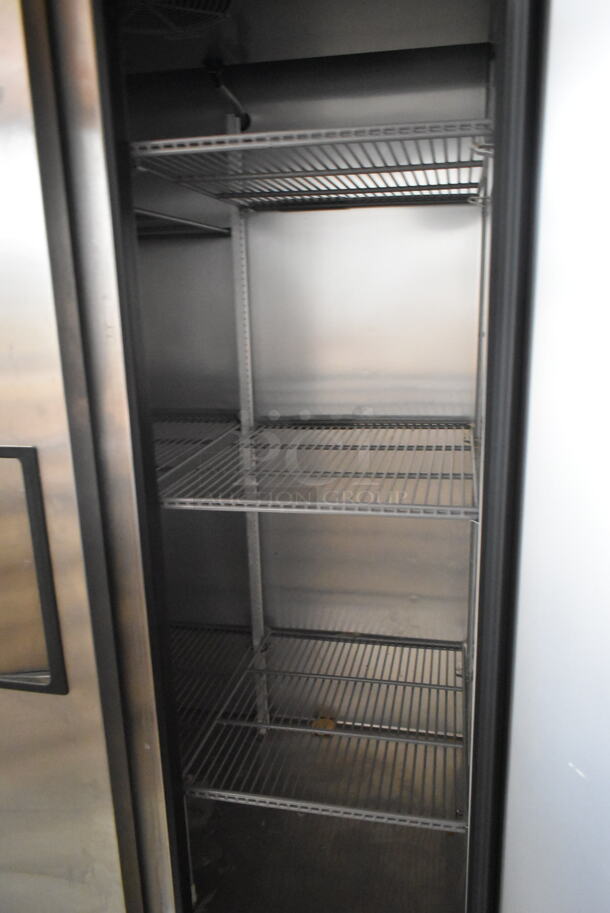 2019 True T-35-HC Stainless Steel Commercial 2 Door Reach In Cooler w/ Poly Coated Racks on Commercial Casters. 115 Volts, 1 Phase. Tested and Working! - Image 3 of 5