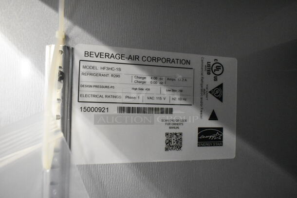 BRAND NEW SCRATCH AND DENT! Beverage Air HF3HC-1S Stainless Steel Horizon Series 78" Solid Door Reach-In Freezer. 115 Volts, 1 Phase. Tested and Working! - Image 11 of 11