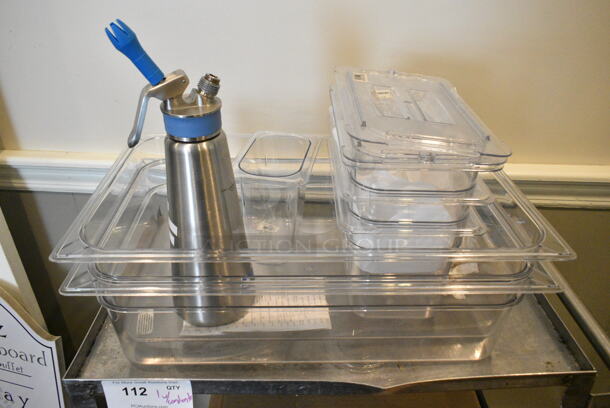 Metal 3 Tier Cart on Commercial Casters w/ Contents Including Poly Bins. (secondary dining room) - Image 2 of 10