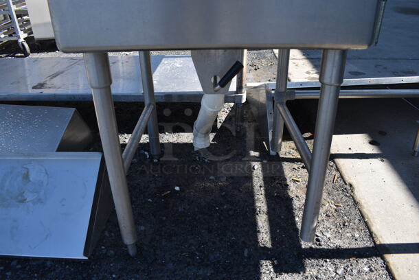 Stainless Steel Commercial Single Bay Sink w/ Right Side Drainboard, Faucet and Handles. 50x29x43. Bay 24x24x12. Drainboard 22x25x1 - Image 5 of 5