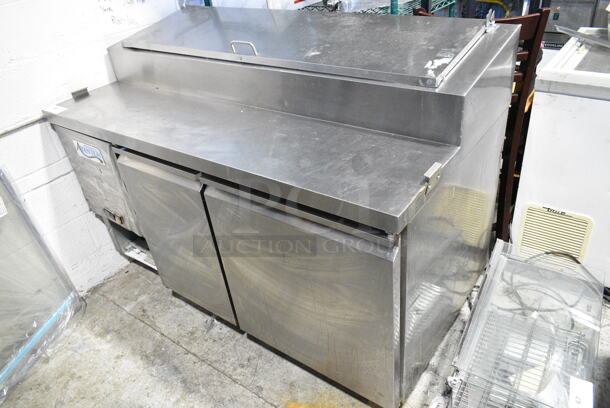 2023 Avantco 178SSPPT260 Stainless Steel Commercial Pizza Prep Table on Commercial Casters. 115 Volts, 1 Phase. Tested and Working! - Image 1 of 10