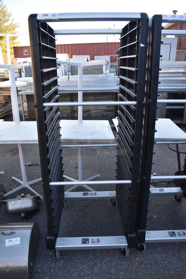 BRAND NEW! Rubbermaid Black Poly and Metal Pan Transport Racks on Commercial Casters. 27x29x67.5