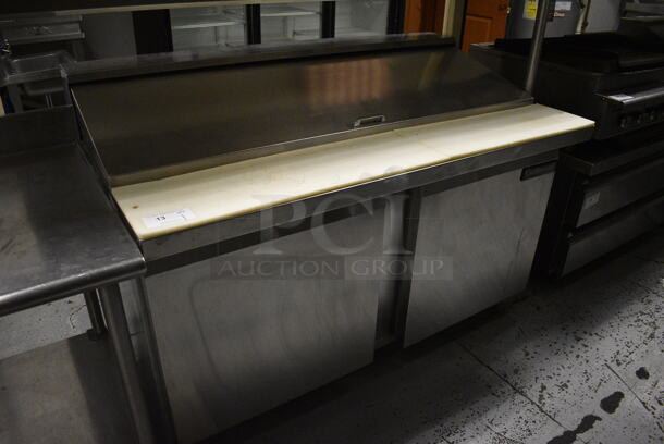 Continental SW60-24M Stainless Steel Commercial Sandwich Salad Prep Table Bain Marie Mega Top on Commercial Casters. 115 Volts, 1 Phase. 60x34.5x42.5. Item Was in Working Condition on Last Day of Business. (kitchen)