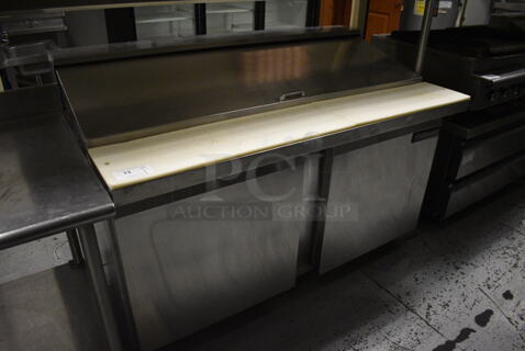 Continental SW60-24M Stainless Steel Commercial Sandwich Salad Prep Table Bain Marie Mega Top on Commercial Casters. 115 Volts, 1 Phase. 60x34.5x42.5. Item Was in Working Condition on Last Day of Business. (kitchen)