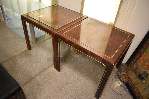 2 Wooden End Tables; 1 w/ Glass Top Pane. 2 Times Your Bid! - Image 6 of 6