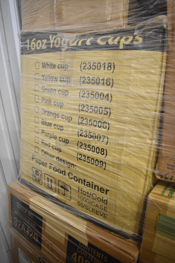 PALLET LOT of 26 BRAND NEW Boxes of Various Items Including Dart 32AJ20 32 oz. White Customizable Foam Travel Cup - 400/Case, Karat KE/BHC96-10 Hinged Containers, 4J6 Dart 4 oz. White Customizable Foam Food Container - 1000/Case, Dart Paper Food Containers, Plastic Cups, Dixie Ultra Bowls, Java Jacket Hot Cup Sleeves, Dart 20HDLC Clear High Dome Lid with No Hole - 1000/Case. 26 Times Your Bid! - Image 2 of 12